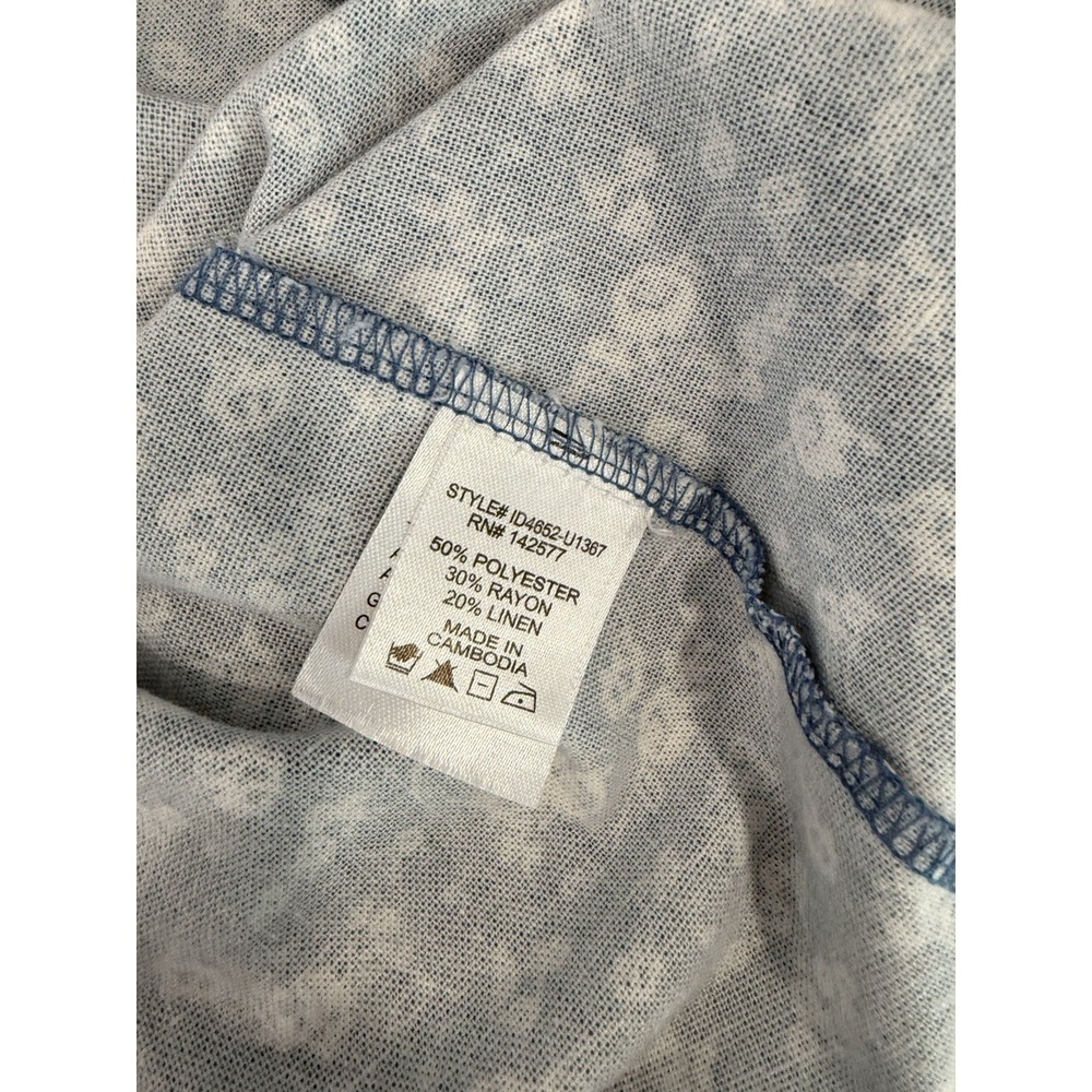 Iris Blue White Floral Babydoll Dress Medium Cottagecore Milkmaid Puff Sleeve - Picture 8 of 11